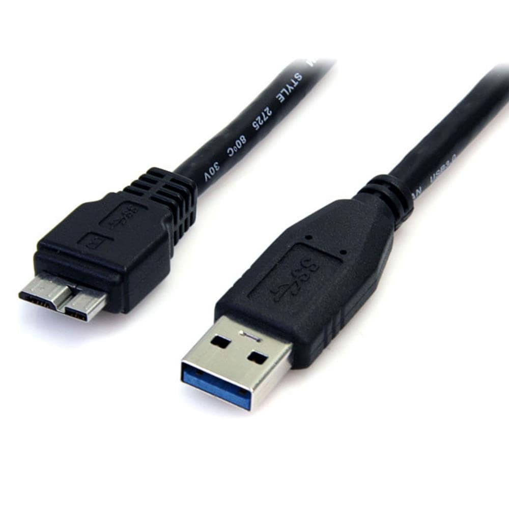 0.5m ブラック SuperSpeed USB 3.0ケーブル (A - micro-B)　50cm USB 3.0 micro/マイクロケーブル (オス/オス)　保証期間： 永久保証