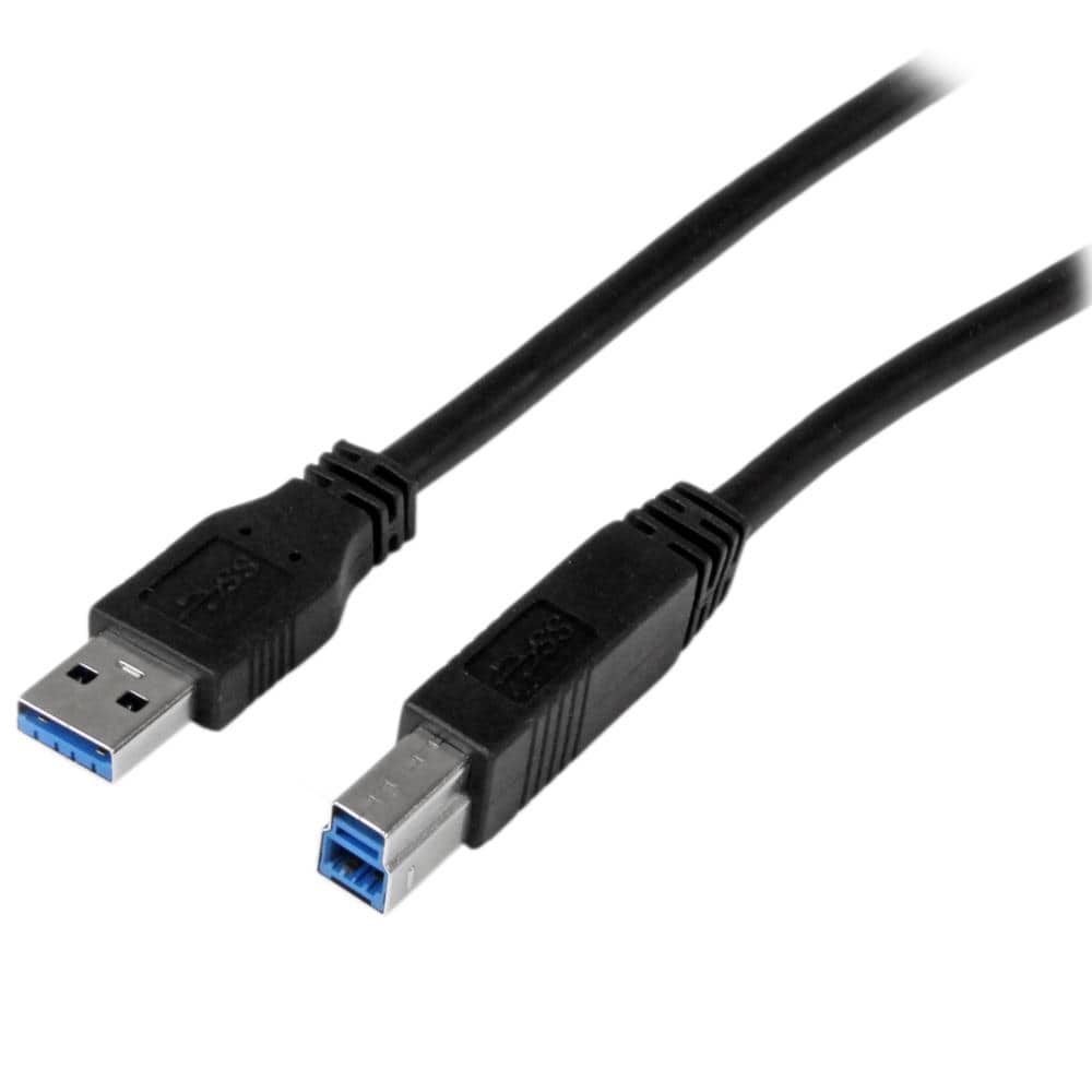 2m USB IF認証 SuperSpeed USB 3.0ケーブル (A - B)　オス/オス　ブラック　保証期間： 永久保証