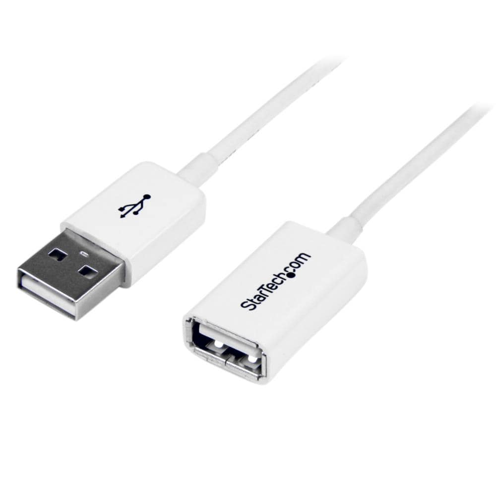 3m ホワイトUSB2.0延長ケーブル　USB A オス－USB A メス　保証期間： 永久保証