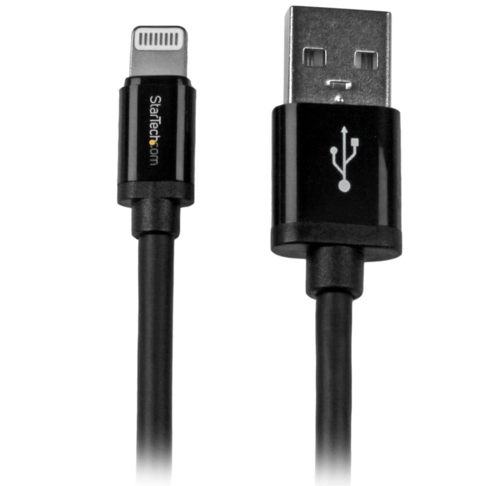 2m iPhone/ iPod/ iPad対応Apple Lightning－USBケーブル　ライトニング 8ピン(オス)－USB A(オス)　充電&同期用ケーブル　ブラック　保証期間： 2年間