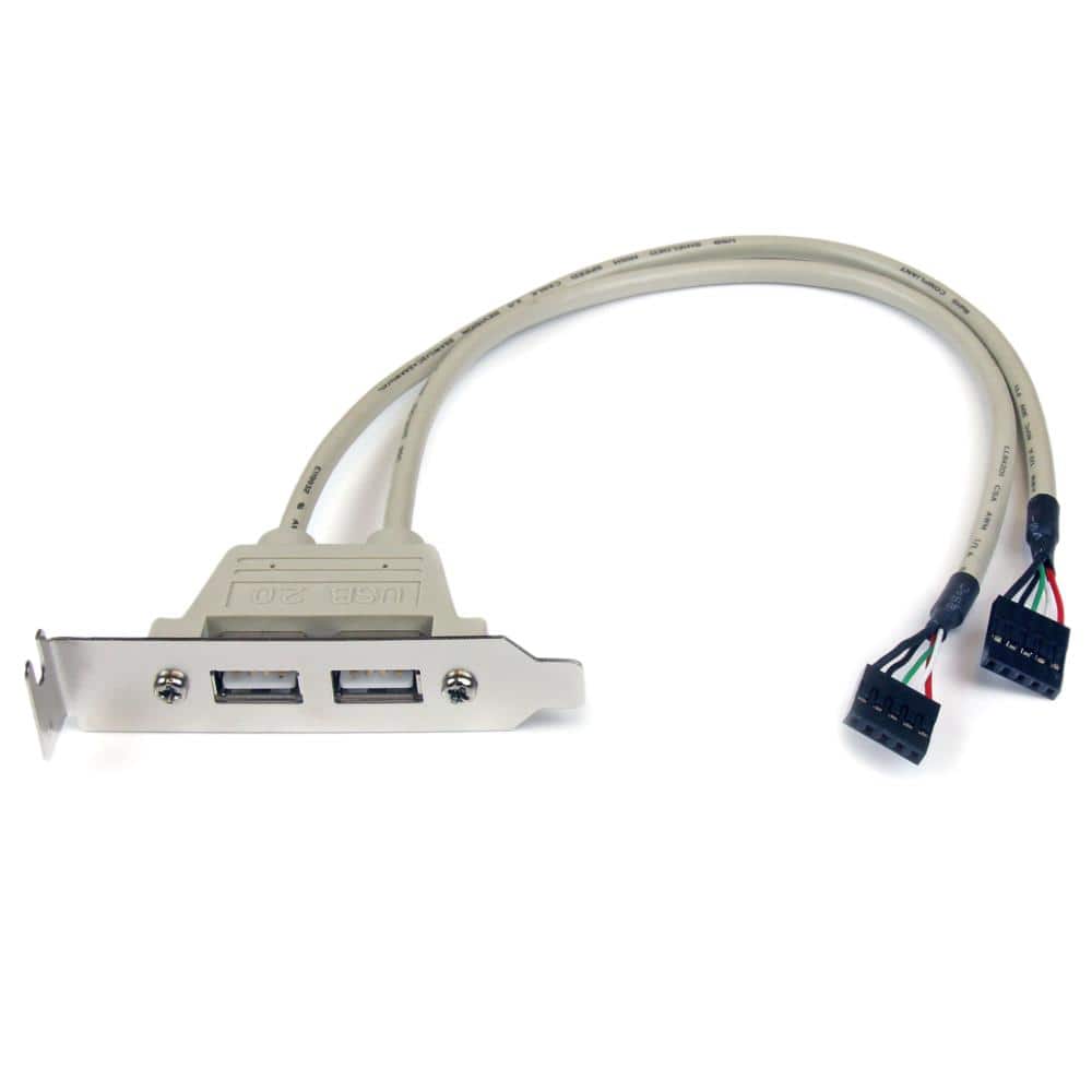 マザーボードピンヘッダー接続USB 2ポート増設変換アダプタケーブル　PCケース用　2x USB A/メス - 2x IDC(5ピン)/メス　保証期間： 永久保証