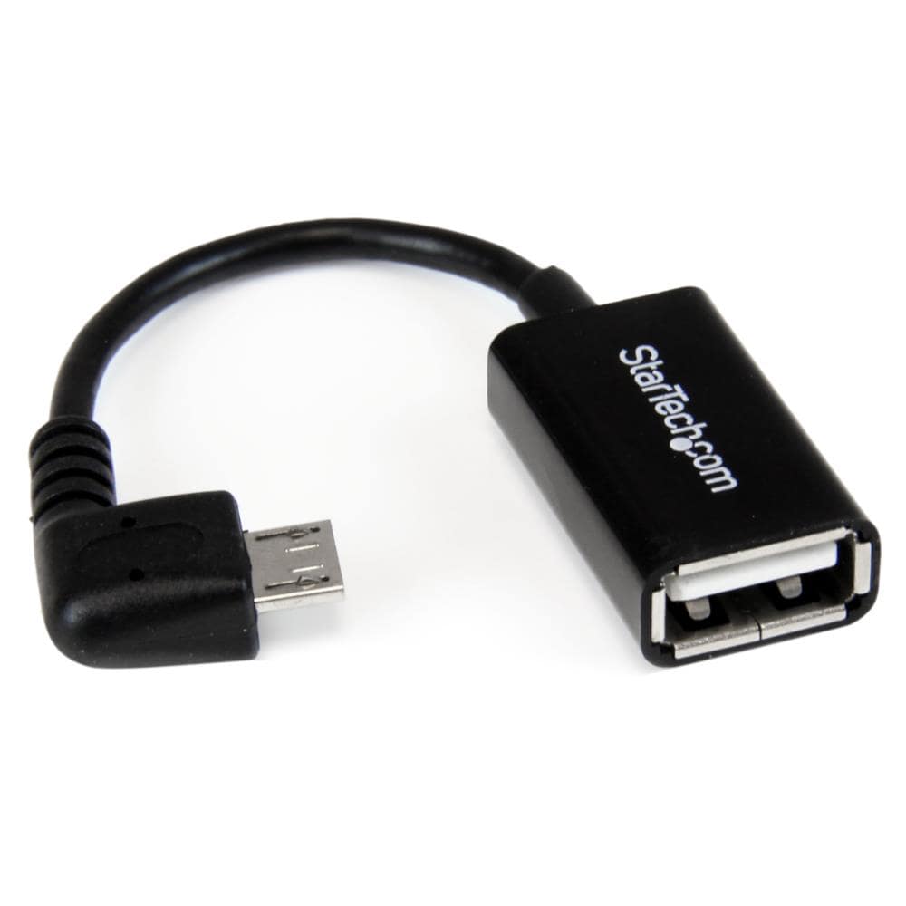 12cm L型Micro USB - USB OTG変換アダプタ　マイクロUSBホストケーブル　USB Aタイプ メスーUSB Micro-Bタイプ オス　保証期間： 永久保証