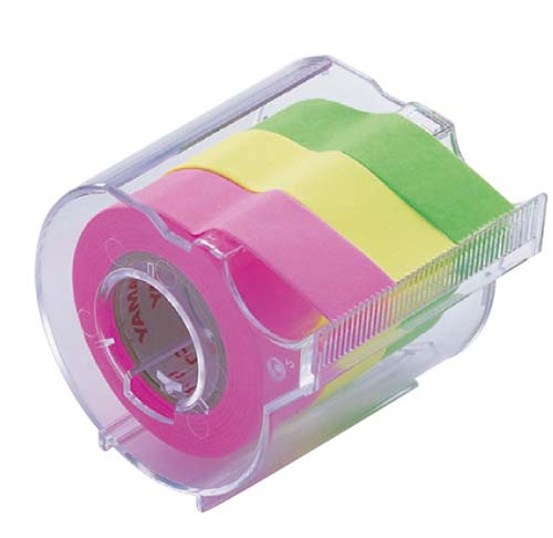 メモックロールテープ　１５ｍｍ幅　桃・黄・緑