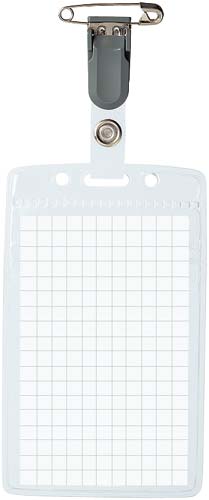 タッグ名札防水ケース　タテ型　強力イタメンクリップ