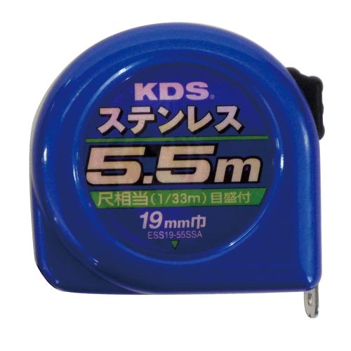 ステンレスコンベックス１９ｍｍ巾５．５ｍ　尺目盛付