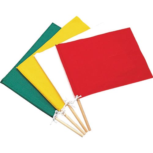 緑十字　手旗　赤　３００（４５０）×４２０ｍｍ　布