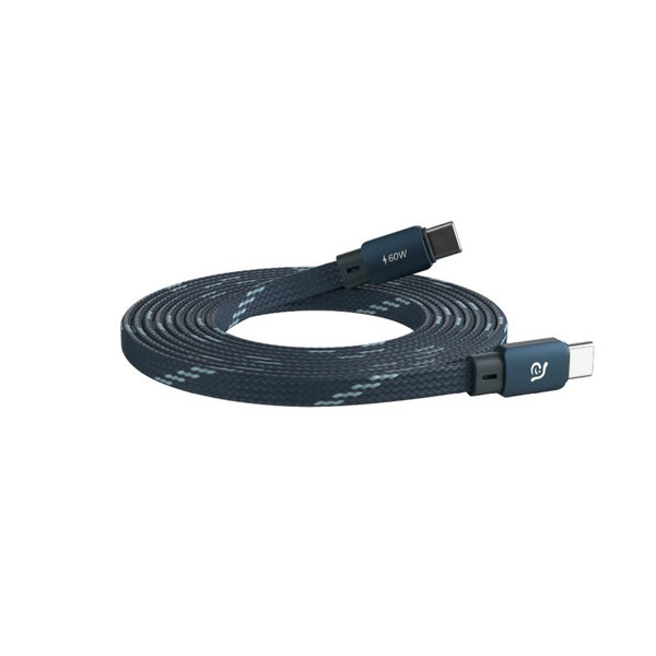 CASA MF200 USB-C to USB-C 60W 磁気フラット充電ケーブル ブルー