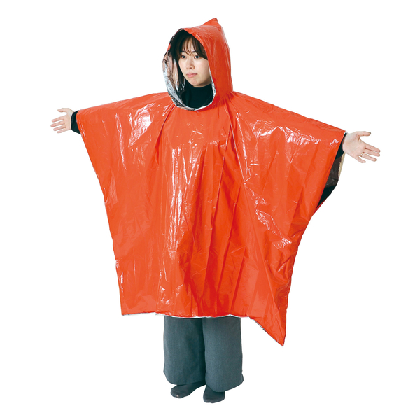 静音防寒ポンチョ（オレンジ）（30個組）