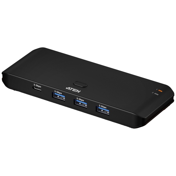 PC2台用 USB3.2 Gen1 (5Gbps) 切替器（4デバイス接続/TypeAケーブル）