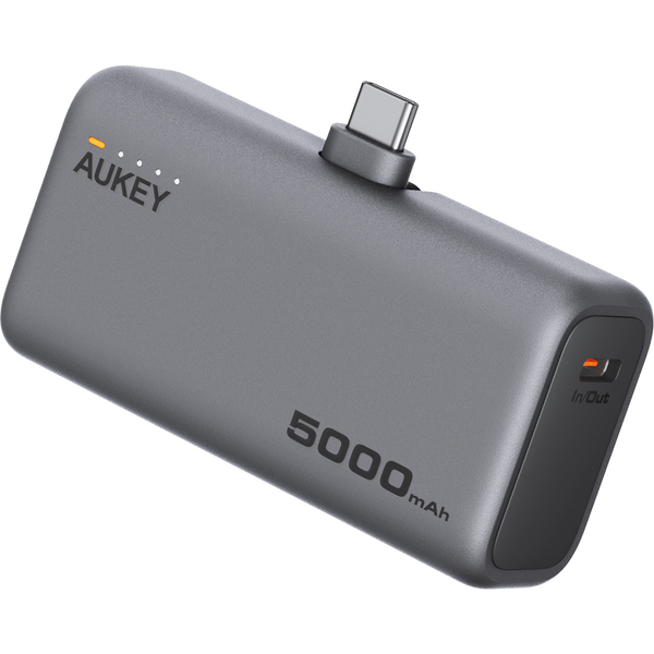 モバイルバッテリー Spark Mini 5000mAh PD対応 20W 直挿し 折りたたみスタンド [USB-C 2ポート]出力 [USB-C 2ポート]入力 グレー