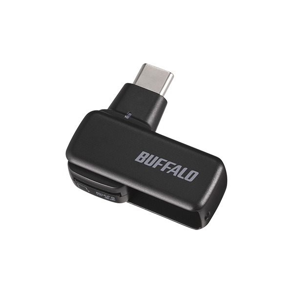 Type-C接続 USB3.2 microSD専用カードリーダ ブラック