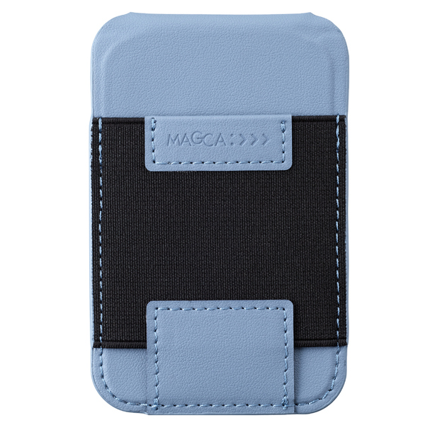 MAGCA マグネット式カード型 iPhoneスタンド カードポケット 3ポケット MagSafe 対応 ブルー