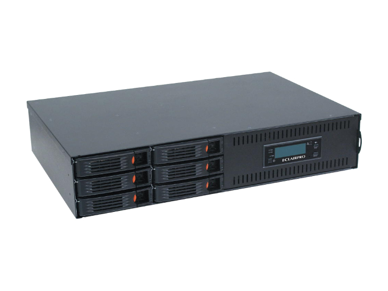 ECLAIRPROシリーズ ER206B32 USB3.2（Gen2）+eSATA対応 ハードウェアRAID対応2Uラックマウント高速DAS 総容量72TB（12TB×6ドライブ）