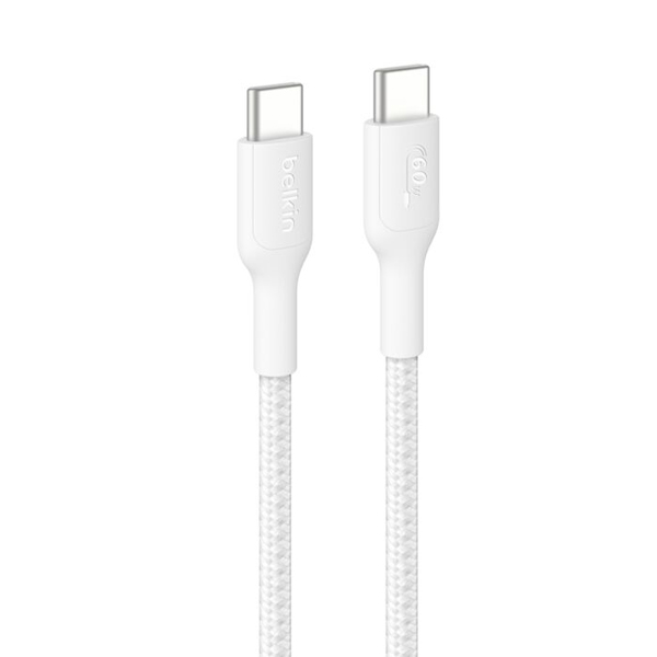 BoostCharge Pro USB-C to USB-C 編組ケーブル 60W 2M ホワイト