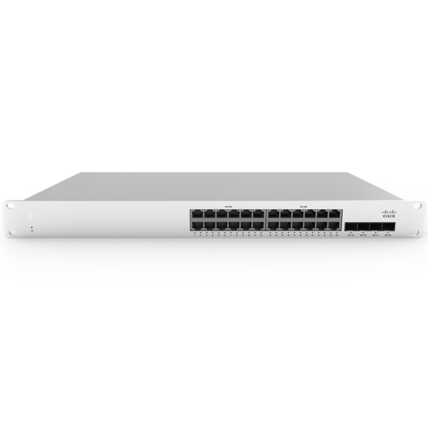 Meraki MS210-24P 1G L2 Cld-Mngd 24x GigE 370W PoE Switch
