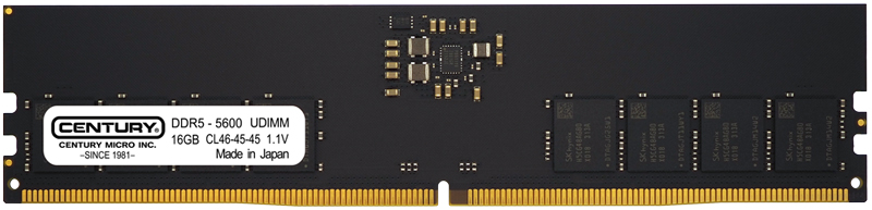 デスクトップ用 PC5-44800/DDR5-5600 288pin Unbuffered_Non-ECC_DIMM 1Rank 1.1v 16GB 日本製