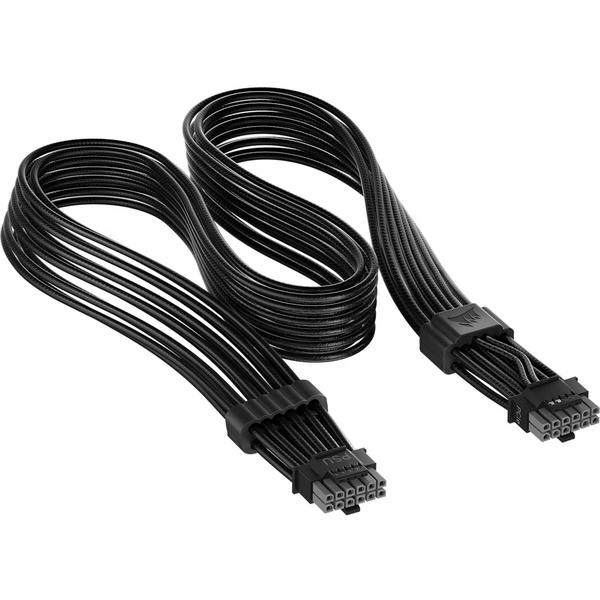 電源ケーブル CORSAIR ThermalProtect PCIe 5.1 600W 12V-2x6 Cable Black