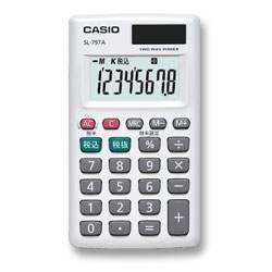 パーソナル電卓 カードタイプ 縦型 8桁