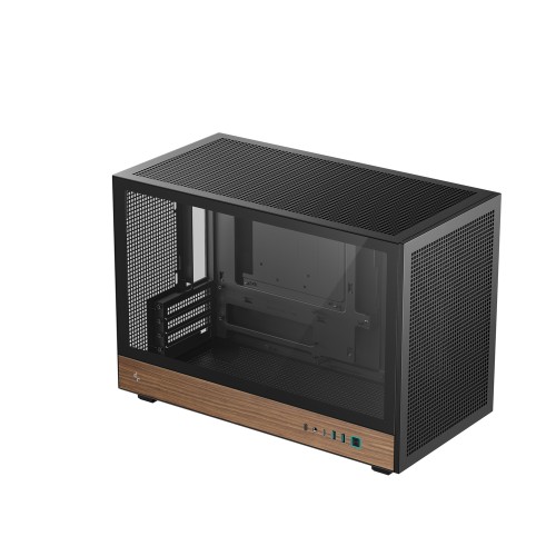 CH260 WOOD/MicroATX PCケース/木目調I/Oパネル/高エアフロー設計/メッシュパネル/背面コネクタMB対応 (MicroATX)/大型GPU対応