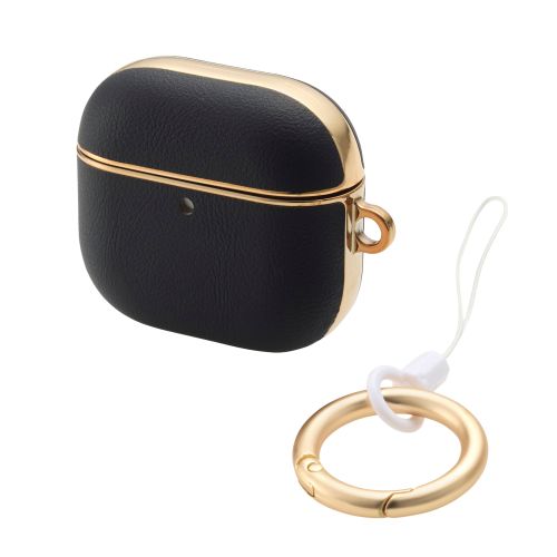 AirPods 第4世代/アクティブノイズキャンセリング搭載AirPods 第4世代/ソフトレザーケース/メッキライン/ブラック