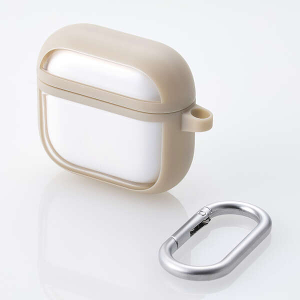 AirPods 第4世代/アクティブノイズキャンセリング搭載AirPods 第4世代/TOUGH SLIMケース/カラビナ付/カフェオレ