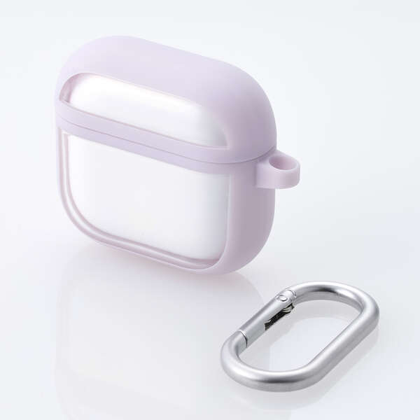AirPods 第4世代/アクティブノイズキャンセリング搭載AirPods 第4世代/TOUGH SLIMケース/カラビナ付/ラベンダー