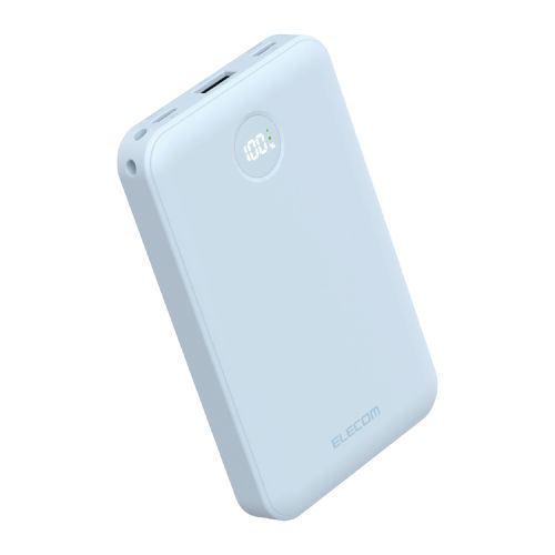 モバイルバッテリー/リチウムイオン電池/残量表示/22.5W/10000mAh/USB-C×2/USB-A×1/ブルー