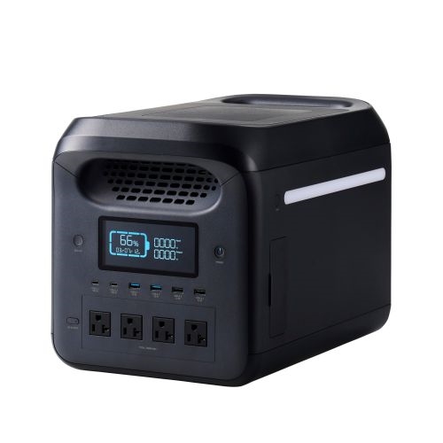 ポータブル電源/1229Wh/AC定格出力1500W/AC×4/USB-C×2/USB-A×4/シガーソケット/ブラック