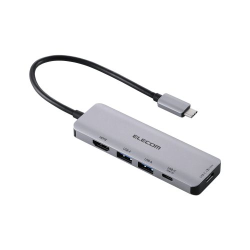 Type-Cドッキングステーション/USB PD対応/USB-A×2/USB-C×2/HDMI(4K60Hz)×1/シルバー
