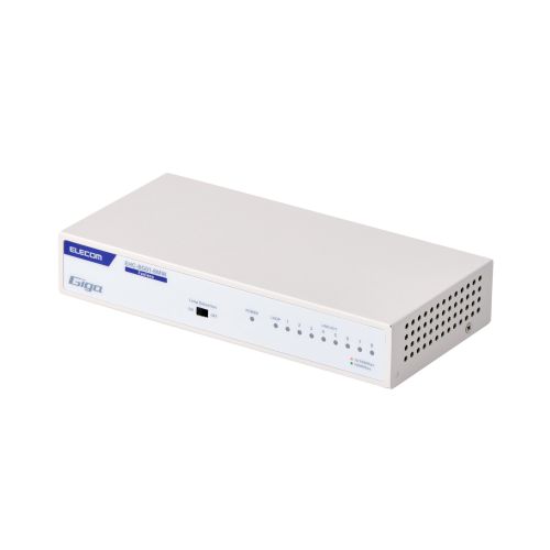 法人専用/Giga対応スイッチングHub/8ポート/金属筐体/磁石付き/電源内蔵モデル/ホワイト