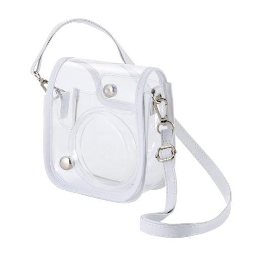 チェキアクセサリ/カメラケース/mini12用/カラフル/ストラップ付属/ホワイト