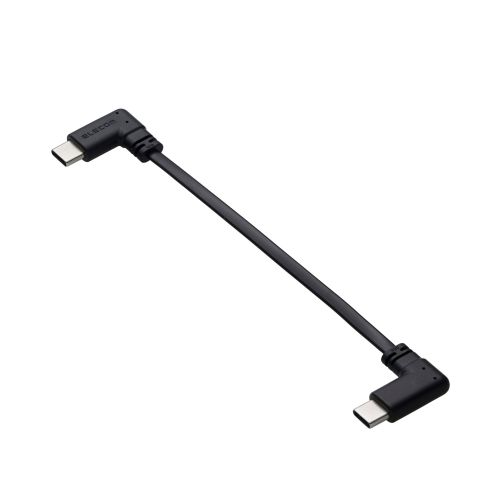 USB Type-C to USB Type-Cケーブル/フラット/L字/充電専用/USB Power Delivery対応/60W/0.1m/ブラック