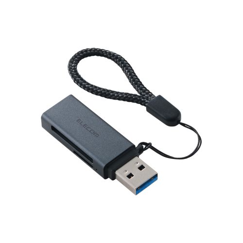 メモリリーダ/USB-Aコネクタ/直挿しタイプ/USB 5Gbps/SD+microSD用/ブラック