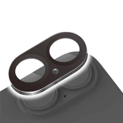 iPhone 17/iPhone 16/iPhone 16 Plus/カメラレンズカバーガラス/ブラック