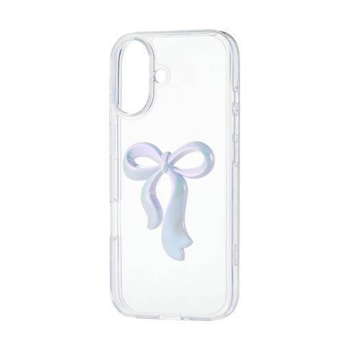 iPhone 17/ハイブリッドケース/リボン/パールホワイト