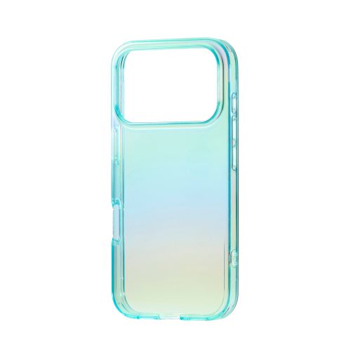 iPhone 17 Pro/ソフトケース/クリアオーロラ/メタルステッカー付/ブルー