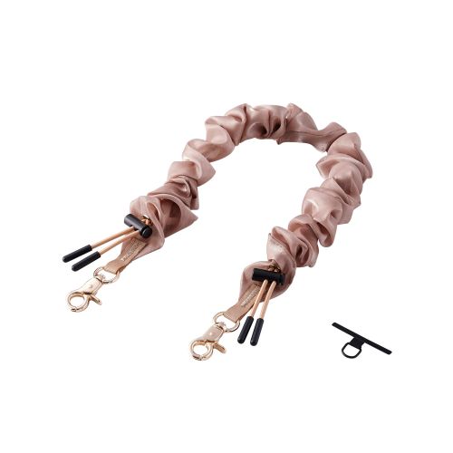 スマホハンドストラップ/ストラップホールシート付属/シュシュ/上品/ブラウン