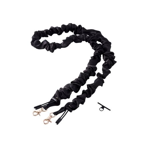 スマホショルダーストラップ/ストラップホールシート付属/シュシュ/上品/ブラック