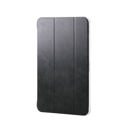 11インチiPad Pro(M4)/フラップケース/薄型軽量/背面クリア/2アングル/スリープ対応/ブラック