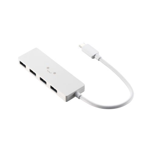 USB HUB/USB-C/USB5Gbps/バスパワー/4ポート/15cm/ホワイトフェイス
