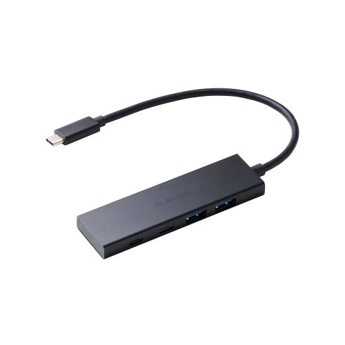 USBHUB/USB-C/10Gpbs/USB-A×2/Type-C×2/USB PD 100W対応/バスパワー/4ポート/ブラック
