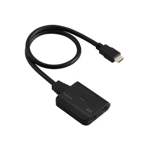 HDMI分配器/4K30Hz対応/1入力(HDMI)+2出力(HDMI)/ブラック