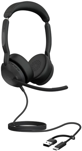 Jabra USBヘッドセット USB-C/A 両耳 MS認定「Jabra Evolve2 50 MS Stereo USB C/A」