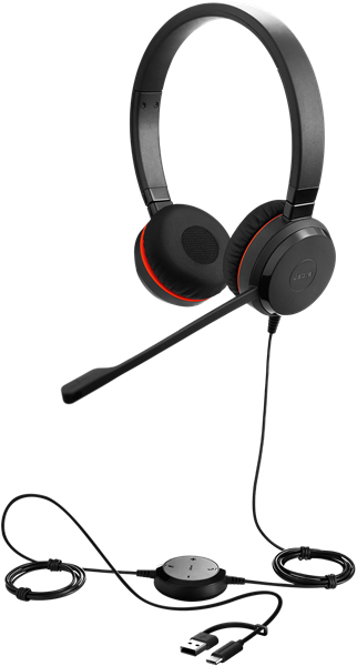 Jabra USBヘッドセット USB-C/A 両耳 UC認定「Jabra Evolve 20 SE UC Stereo USB C/A」