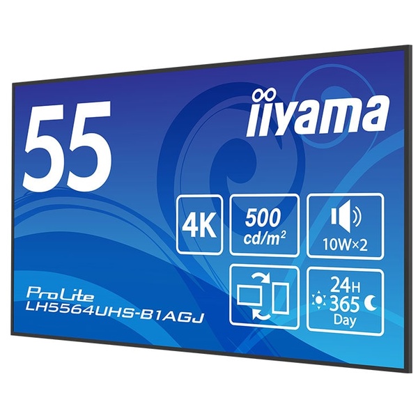 サイネージディスプレイ 55型/3840×2160/HDMI、USB-C/ブラック/スピーカーあり/VA方式パネル/3年保証