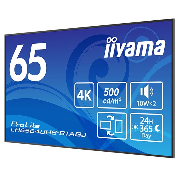 サイネージディスプレイ 65型/3840×2160/HDMI、USB-C/ブラック/スピーカーあり/VA方式パネル/3年保証