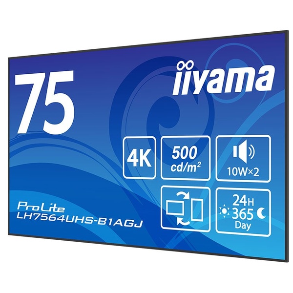 サイネージディスプレイ 75型/3840×2160/HDMI、USB-C/ブラック/スピーカーあり/VA方式パネル/3年保証