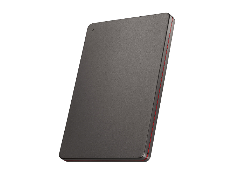 USB 5Gbps（USB3.2 Gen1）USB-A対応ポータブルHDD「カクうす」 Black×Red 2TB