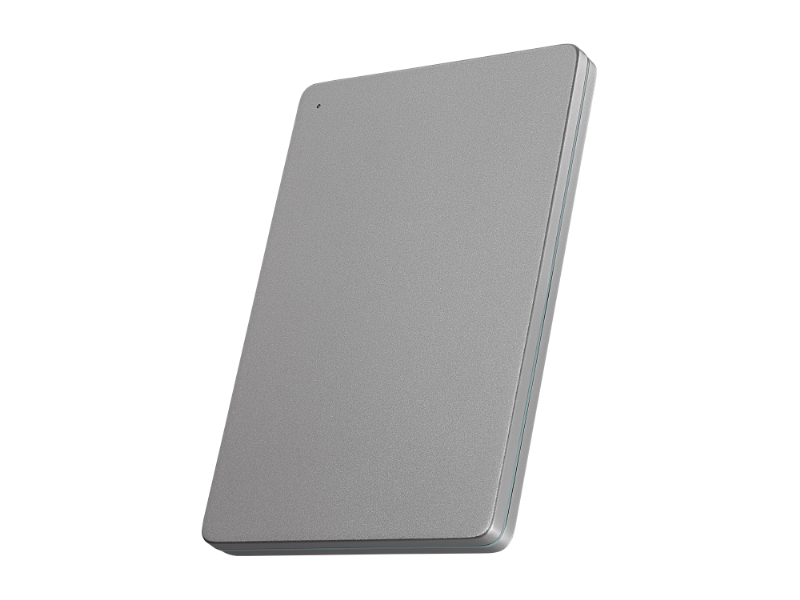 USB 5Gbps（USB3.2 Gen1）USB-C＆USB-A対応 ポータブルHDD「カクうす」 Silver×Green 2TB