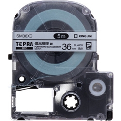 「テプラ」PROテープカートリッジ 備品管理ラベル 銀/黒文字 36mm